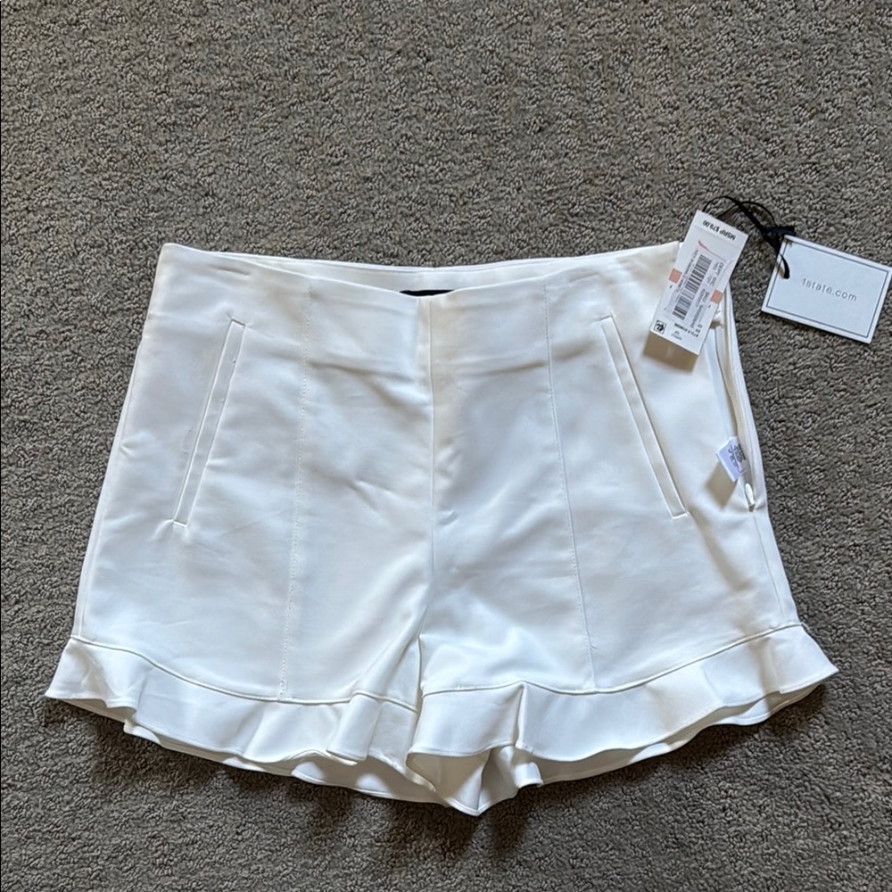 1. State White Ruffle Shorts 2